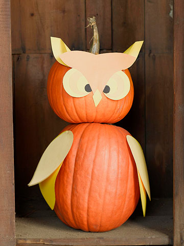 Como hacer un búho con una calabaza de halloween