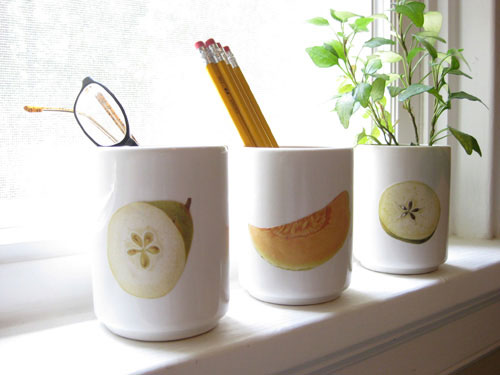 ceramica con frutas