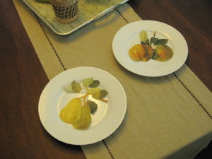 plato ceramica con frutas